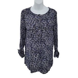 2/$20 RW&CO Blue & Purple Pattern Top Blouse Size: M